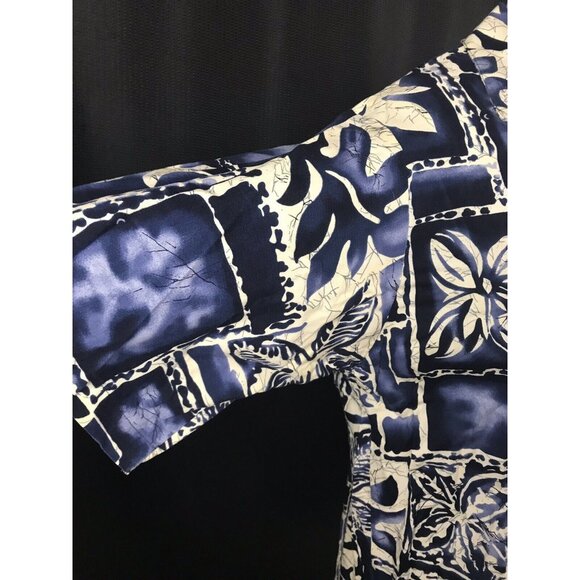 Cintas Hawaiian Aloha Shirt USA Large Polynesian Tapa Print Button Down - Picture 4 of 6